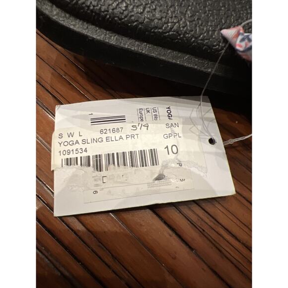 Sanuk Sz 10 Yoga Sling Ella Gray Paradise Palms Womens Yoga Mat Sole Sandal New - Picture 9 of 9